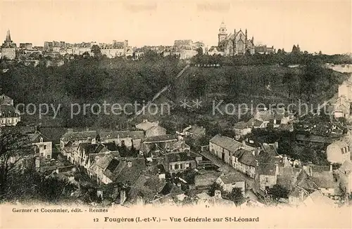 AK / Ansichtskarte Fougeres Vue generale sur Saint Leonard Fougeres
