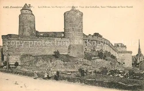 AK / Ansichtskarte Fougeres Chateau Remparts Tours Fougeres