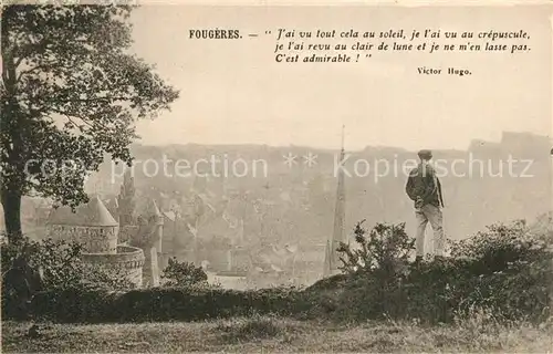 AK / Ansichtskarte Fougeres Vue sur la ville Poesie Victor Hugo Collection du Syndicat d initiatives Cliche A.D. No. 94 Fougeres