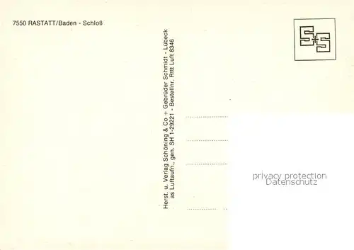 AK / Ansichtskarte Rastatt Schloss Fliegeraufnahme Rastatt