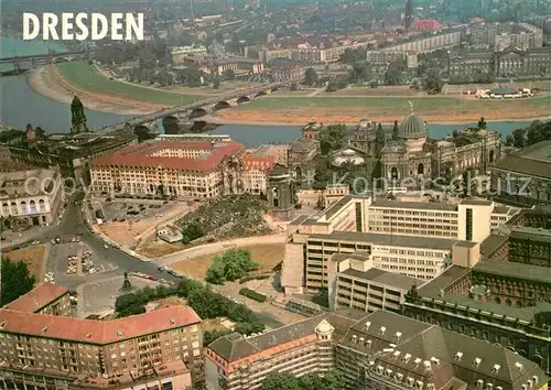 AK / Ansichtskarte Dresden Frauenkirche Altstadt Fliegeraufnahme Dresden