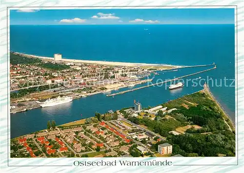 AK / Ansichtskarte Warnemuende_Ostseebad Fliegeraufnahme Warnemuende_Ostseebad