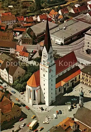 AK / Ansichtskarte Pfaffenhofen_Ilm Stadtpfarrkirche St Johannes Baptist Fliegeraufnahme Pfaffenhofen Ilm