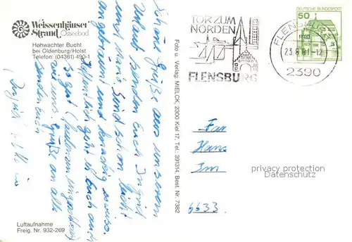 AK / Ansichtskarte Weissenhaeuser_Strand Hohwachter Bucht Fliegeraufnahme Weissenhaeuser_Strand