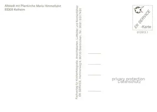 AK / Ansichtskarte Kelheim Altstadt mit Pfarrkirche Maria Himmelfahrt Fliegeraufnahme Kelheim