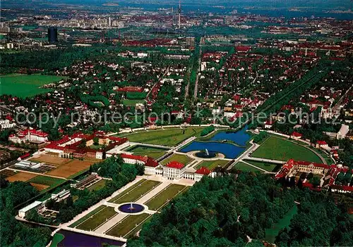 AK / Ansichtskarte Muenchen Schloss Nymphenburg Fliegeraufnahme Muenchen