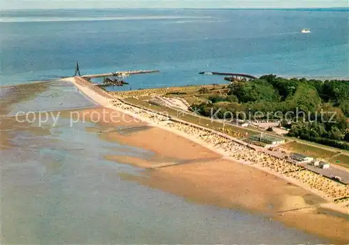 AK / Ansichtskarte Cuxhaven_Doese_Nordseebad Strandbad Kugelbake Fliegeraufnahme Cuxhaven_Doese_Nordseebad