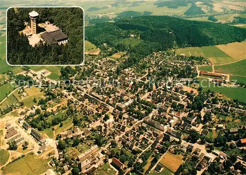 AK / Ansichtskarte Scheibenberg Fliegeraufnahme mit Aussichtsturm Scheibenberg