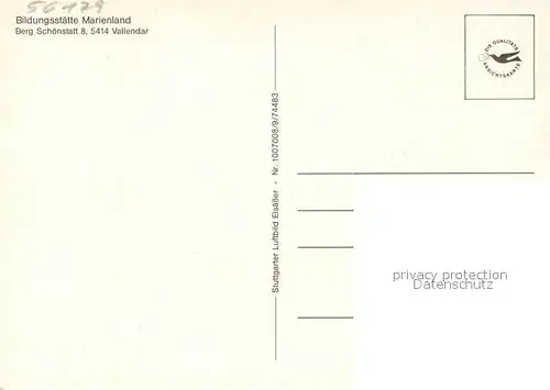 AK / Ansichtskarte Vallendar Bildungsstaette Marienland Fliegeraufnahme Vallendar