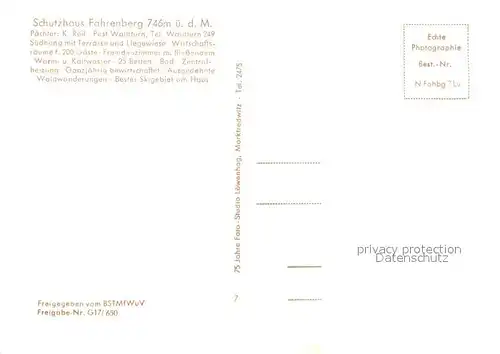 AK / Ansichtskarte Fahrenberg_Oberpfalz Schutzhaus Fliegeraufnahme Fahrenberg Oberpfalz