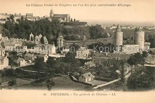 AK / Ansichtskarte Fougeres Vue generale du chateau Fougeres