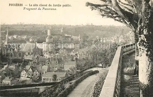 AK / Ansichtskarte Fougeres Jardin public vue sur la ville et chateau Collection du Syndicat d initiatives Cliche A.D. No. 221 Fougeres