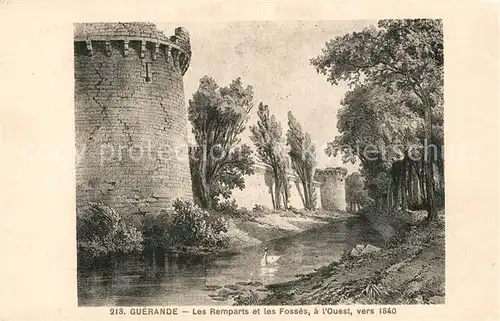 AK / Ansichtskarte Guerande Les Remparts et les Fosses vers 1840 Dessin Kuenstlerkarte Guerande