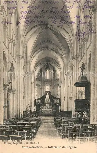 AK / Ansichtskarte Rozoy_en_Brie Interieur de l eglise Rozoy_en_Brie