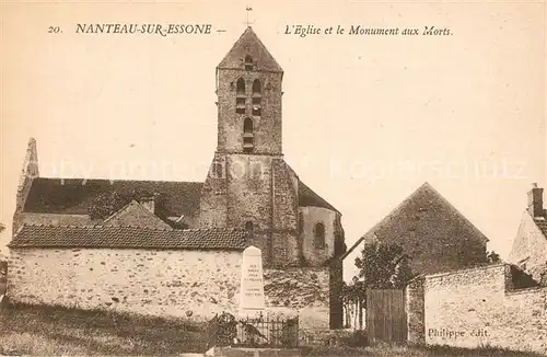 AK / Ansichtskarte Nanteau sur Essonne Eglise et le Monument aux Morts Kirche Kriegerdenkmal Nanteau sur Essonne