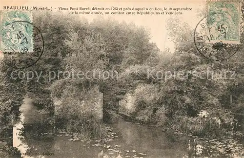 AK / Ansichtskarte Beaulieu sur Layon Vieux pont barre Beaulieu sur Layon