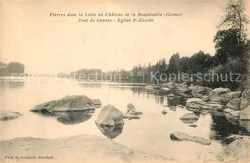 AK / Ansichtskarte Gennes_Maine et Loire Pierres dans la Loire au Chateau de la Boussiniere Gennes Maine et Loire