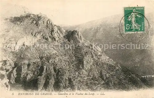 AK / Ansichtskarte Grasse_Alpes_Maritimes Gourdon et le Viaduc du Loup Grasse_Alpes_Maritimes