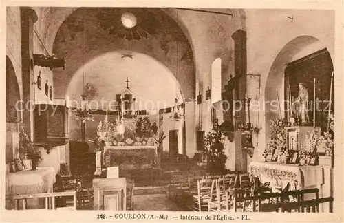 AK / Ansichtskarte Gourdon_Alpes Maritimes Interieur de l eglise Gourdon Alpes Maritimes