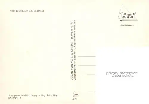 AK / Ansichtskarte Kressbronn_Bodensee Fliegeraufnahme Kressbronn Bodensee