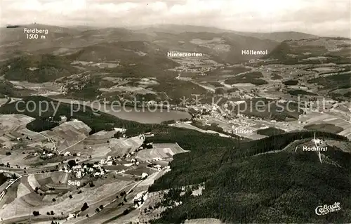 AK / Ansichtskarte Saig_Schwarzwald Fliegeraufnahme mit Feldberg Hinterzarten Hoellental Hochfirst und Titisee Saig Schwarzwald