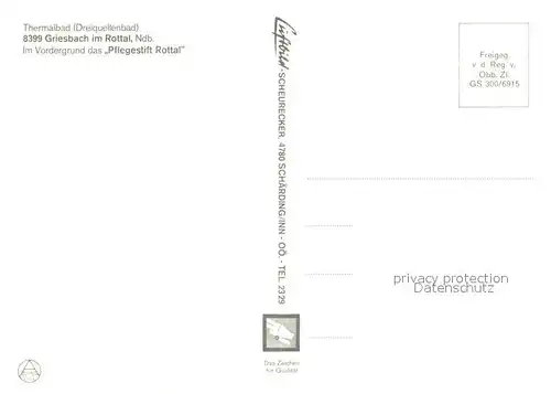 AK / Ansichtskarte Griesbach_Bad Fliegeraufnahme mit Pflegestift Rottal Griesbach_Bad