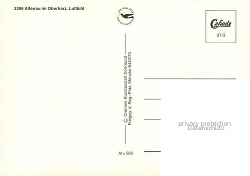 AK / Ansichtskarte Altenau_Harz Fliegeraufnahme Altenau Harz