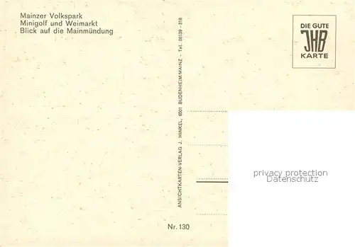 AK / Ansichtskarte Mainz_Rhein Mainzer Volkspark mit Mainmuendung Fliegeraufnahme Mainz Rhein