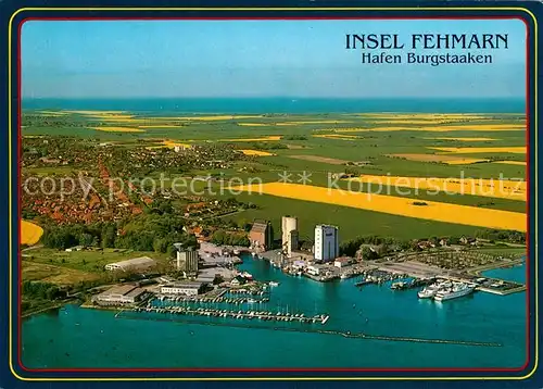 AK / Ansichtskarte Insel_Fehmarn Fliegeraufnahme mit Hafen Burgstaaken Insel Fehmarn