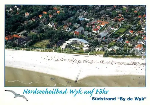 AK / Ansichtskarte Wyk_Foehr Suedstrand Fliegeraufnahme Foehr