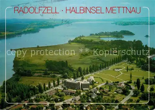 AK / Ansichtskarte Radolfzell_Bodensee Fliegeraufnahme mit Halbinsel Mettnau Radolfzell Bodensee
