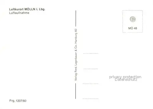 AK / Ansichtskarte Moelln_Lauenburg Fliegeraufnahme Moelln_Lauenburg