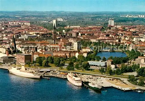AK / Ansichtskarte Kiel Skandinavien Faehren am Oslo Kai Fliegeraufnahme Kiel