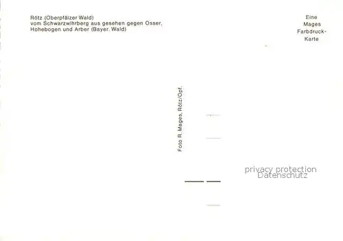 AK / Ansichtskarte Roetz_Oberpfalz Blick vom Schwarzwihrberg mit Osser Hohebogen und Arber Roetz Oberpfalz