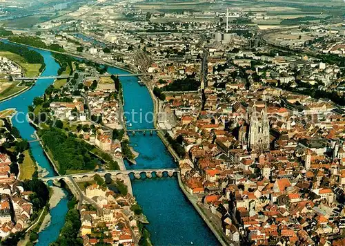 AK / Ansichtskarte Regensburg_Donau Fliegeraufnahme 
