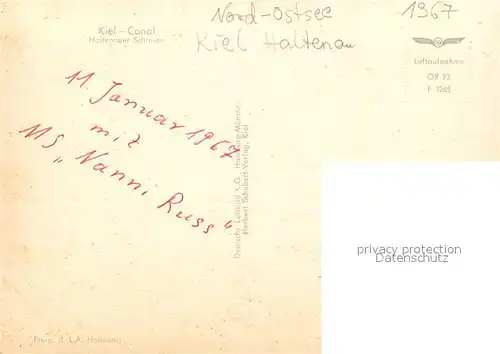 AK / Ansichtskarte Kiel Nord Ostsee Kanal Fliegeraufnahme Kiel