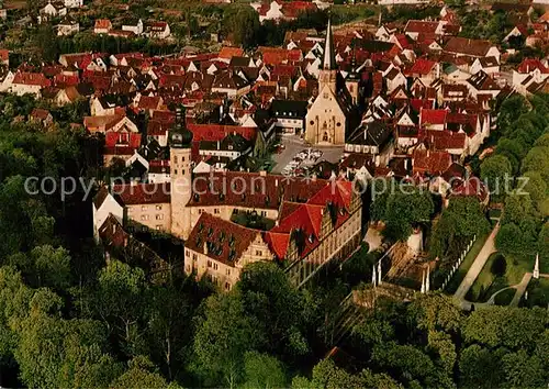 AK / Ansichtskarte Weikersheim Schloss mit Marktplatz Fliegeraufnahme Weikersheim