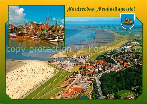 AK / Ansichtskarte Neuharlingersiel Fliegeraufnahme Fischereihafen Neuharlingersiel