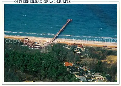 AK / Ansichtskarte Graal Mueritz_Ostseebad Fliegeraufnahme mit Seebruecke Graal Mueritz_Ostseebad