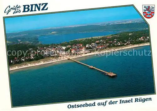 AK / Ansichtskarte Binz_Ruegen Fliegeraufnahme mit Seebruecke Binz_Ruegen