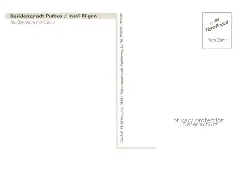 AK / Ansichtskarte Putbus_Ruegen Stadtzentrum mit Circus Fliegeraufnahme Putbus Ruegen