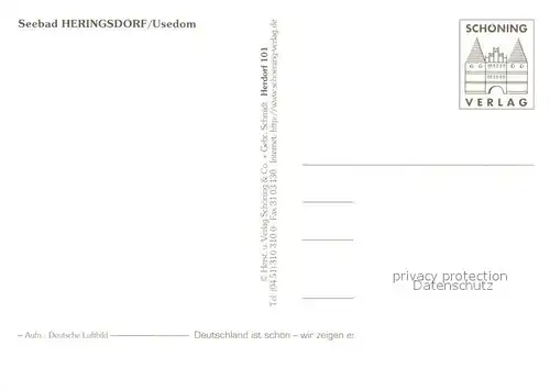 AK / Ansichtskarte Heringsdorf_Ostseebad_Usedom Fliegeraufnahme mit Seebruecke Heringsdorf_Ostseebad