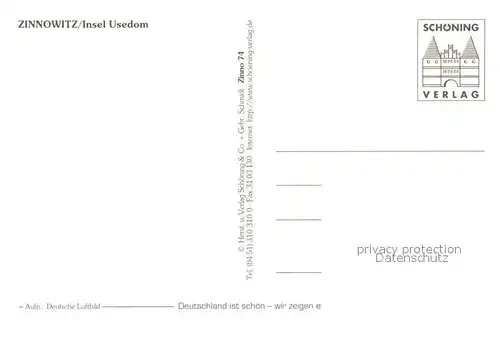 AK / Ansichtskarte Zinnowitz_Ostseebad Fliegeraufnahme Zinnowitz_Ostseebad