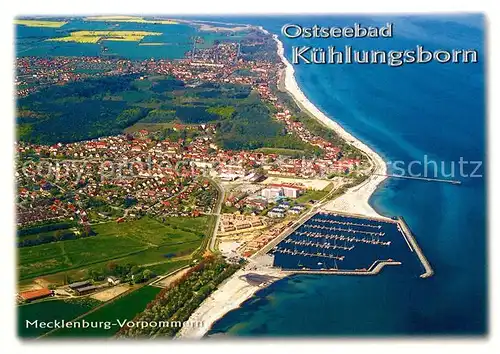 AK / Ansichtskarte Kuehlungsborn_Ostseebad Fliegeraufnahme mit Yachthafen Kuehlungsborn_Ostseebad