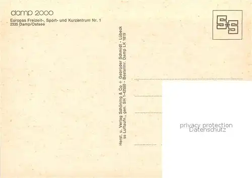 AK / Ansichtskarte Damp Freizeit Sport und Kurzentrum Fliegeraufnahme Damp