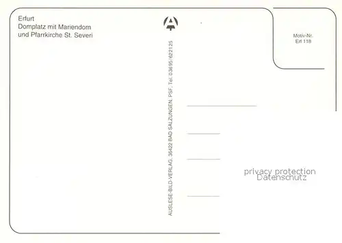 AK / Ansichtskarte Erfurt Domplatz mit Mariendom und Pfarrkirche St Severi Fliegeraufnahme Erfurt