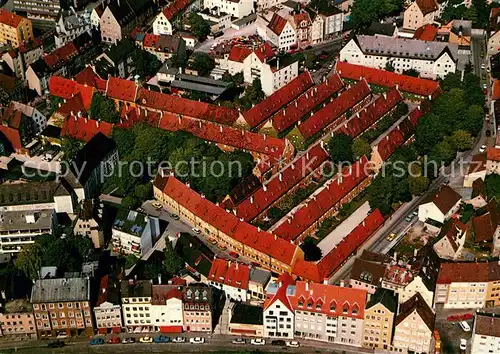 AK / Ansichtskarte Augsburg Fuggerei Fliegeraufnahme Augsburg