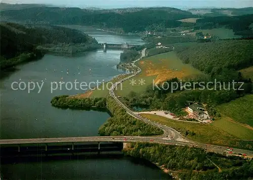 AK / Ansichtskarte Attendorn Restaurant Schnuetgendorf Am Biggesee Fliegeraufnahme Attendorn