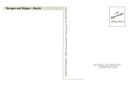 AK / Ansichtskarte Bergen_Ruegen Markt Fliegeraufnahme Bergen Ruegen