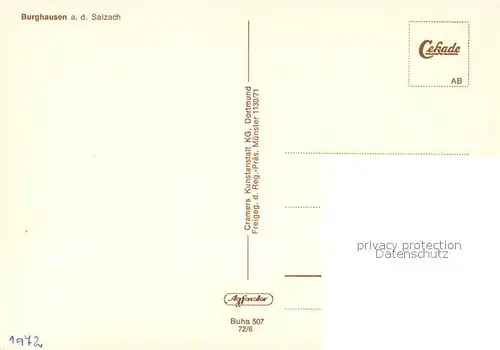 AK / Ansichtskarte Burghausen_Salzach Fliegeraufnahme Burghausen Salzach